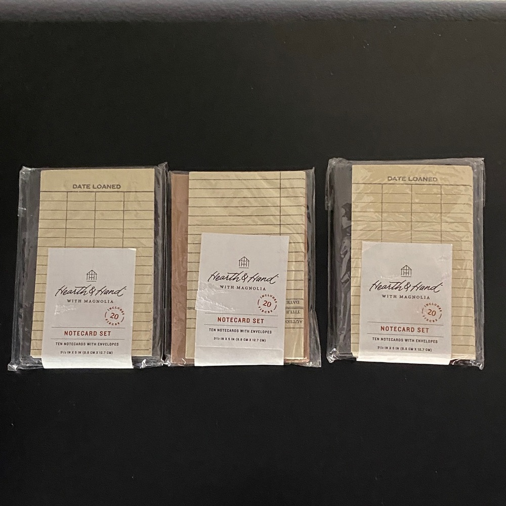 Hearth & Hand Library Card Notecard Set - Neutral Tones
